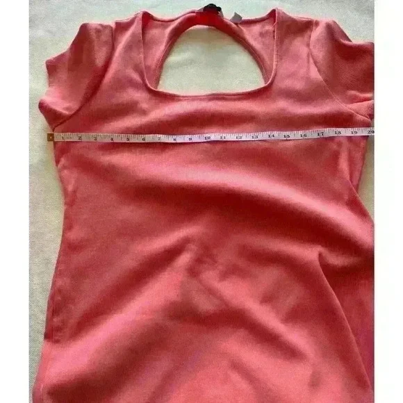 Nine West Women's Plus Dress Short Sleeve Casual Cotton Plus Size 2X Cruz Coral - Picture 6 of 10